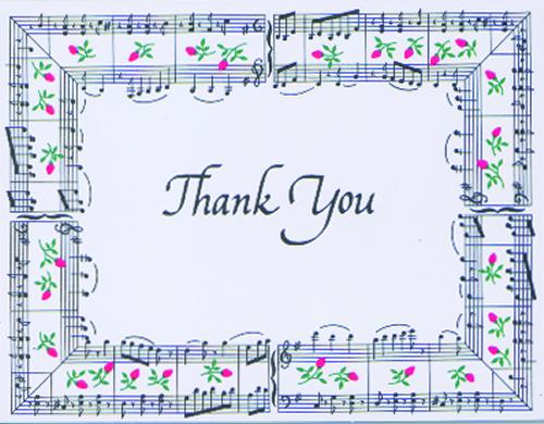 Buy Framed Thank You Card Music Stationery Greeting Cards Music